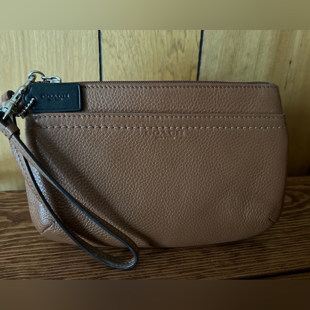 Coach Brown Leather Wristlet